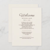 Tan Wedding Guest Welcome Begleitkarte (Vorne/Hinten)
