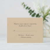 Tan Wedding Response Card RSVP Karte (Stehend Vorderseite)