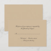 Tan Wedding Response Card RSVP Karte (Vorne/Hinten)