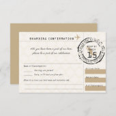 Tan Wedding RSVP Boarding Pass nach Mexiko (Vorne/Hinten)