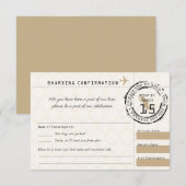 Tan Wedding RSVP Boarding Pass nach Mexiko Karte (Vorne/Hinten)