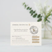 Tan Wedding RSVP Boarding Pass nach Mexiko Postkarte (Stehend Vorderseite)