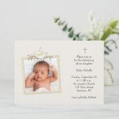 TAN, weiße Taube, religiöse Foto-Karte Einladung (Stehend Vorderseite)