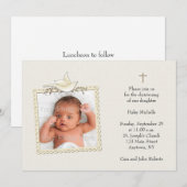 TAN, weiße Taube, religiöse Foto-Karte Einladung (Vorne/Hinten)