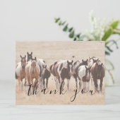 Tan White Brown Pferde Flat Danke Karte (Stehend Vorderseite)
