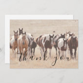 Tan White Brown Pferde Flat Danke Karte (Vorne/Hinten)