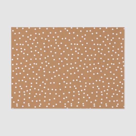 Tan & White Confetti Polka Dots Seidenpapier (Vorderseite)
