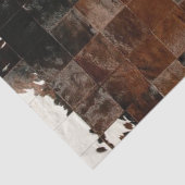 Tan White Cowhide Patchwork Print Seidenpapier (Detail)