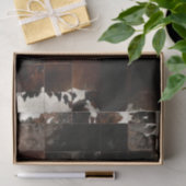 Tan White Cowhide Patchwork Print Seidenpapier (Geschenk)