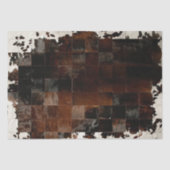 Tan White Cowhide Patchwork Print Seidenpapier (Vorderseite)