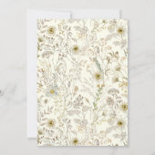 Tan White Flora Boho Wildblume Wedding Einladung (Rückseite)