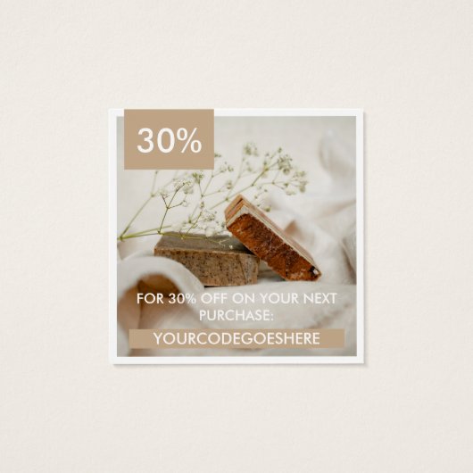 Tan White Foto & Promo Code Vielen Dank (Rückseite)