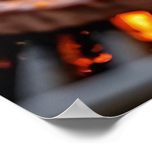 Tan White French Bulldog Grilling Koch Poster (Ecke)