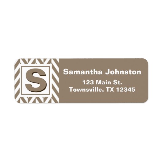 Tan White Herringbone Monogram (Vorne)