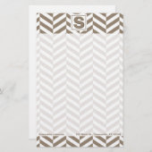 Tan White Herringbone Monogram Briefpapier (Vorne/Hinten)