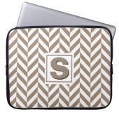 Tan White Herringbone Monogram Laptopschutzhülle (Vorderseite)