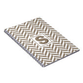 Tan White Herringbone Monogram Notizblock (Rechte Seite)