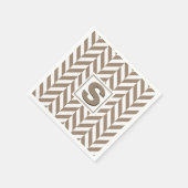 Tan White Herringbone Monogram Serviette (Ecke)