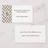 Tan White Herringbone Monogram Visitenkarte (Vorne/Hinten)