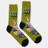 Tan & White Niedlich Cat Pot Design Socken (Rechts)