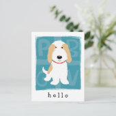 Tan & White PBGV Postkarte (Stehend Vorderseite)