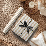 Tan White Simple Horizontal Striping Geschenkpapier<br><div class="desc">Tan und weißes,  einfaches,  horizontales Streifenpapier</div>