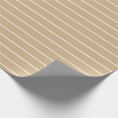 Tan White Thin Horizontal Streifen Geschenkpapier (Ecke)