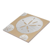 Tan & White Tropical Beach Sand Dollar Fliese (Seite)