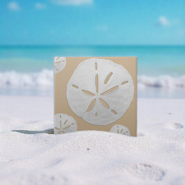 Tan & White Tropical Beach Sand Dollar Fliese