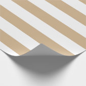 Tan White Wide Horizontal Strick Geschenkpapier (Ecke)
