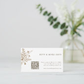 Tan & White Wildblume Wedding RSVP Begleitkarte (Stehend Vorderseite)