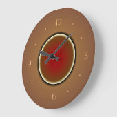 Tan with Red Centre>Simplistic Wall Clocks Große Wanduhr (Winkel)