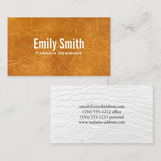Tan Worn Leather Background Visitenkarte (Vorne/Hinten)
