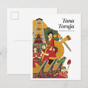 Tana Toraja Indonesien Reise Postkarte