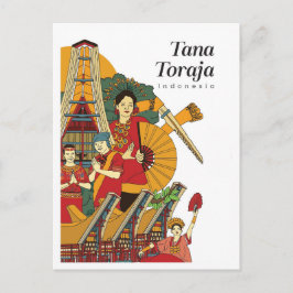 Tana Toraja Indonesien Reise Postkarte