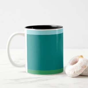 Tanager Türkis, Aquamarin Blue und Kelly Green Hor Zweifarbige Tasse