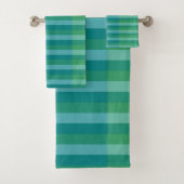 Tanager Türkis, Aquamarin Blue und Kelly Green Lin Badhandtuch Set (Insitu)