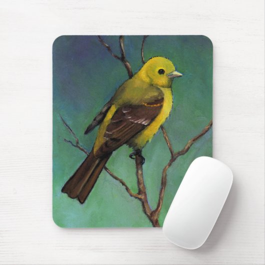 Tanager (Vogel) im Öl-Pastell, Realismus-Kunst Mousepad (Mit Mouse)