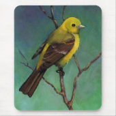Tanager (Vogel) im Öl-Pastell, Realismus-Kunst Mousepad (Vorne)