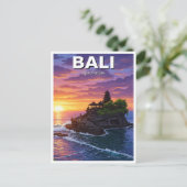 Tanah Lot Bali Indonesia Travel Postkarte (Stehend Vorderseite)