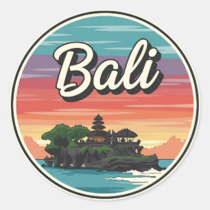 Tanah Lot Bali Indonesien Reise Runder Aufkleber