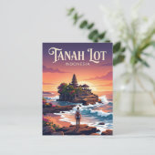 Tanah Lot Tempel Indonesien Postkarte (Stehend Vorderseite)