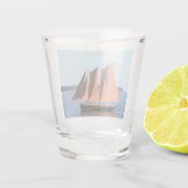 Tanbark Sails Segelbootszene Thunder_Cove Schnapsglas (Rückseite)