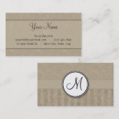 TANblumenBündel u. -streifen mit Monogramm Visitenkarte (Vorne/Hinten)