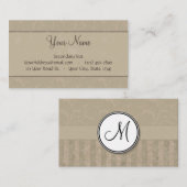 TANblumenBündel u. -streifen mit Monogramm Visitenkarte (Vorne/Hinten)