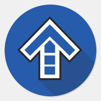 Tance Arrow Flat Style Runder Aufkleber