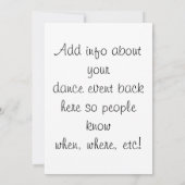 Tance Ballerina Einladung (Rückseite)