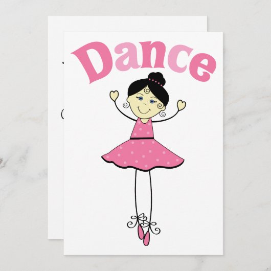 Tance Ballerina Einladung (Vorne/Hinten)