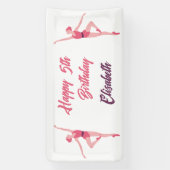 Tance ballerina Personalisierung Happy Birthday Banner (Vertikal)