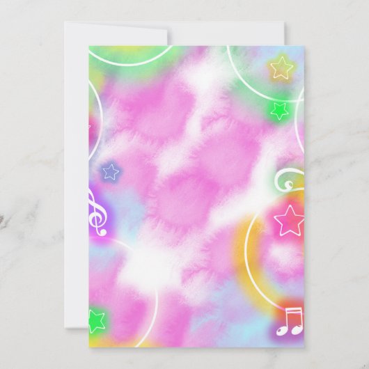 Tance Birthday Party Neon Glow Einladung (Rückseite)